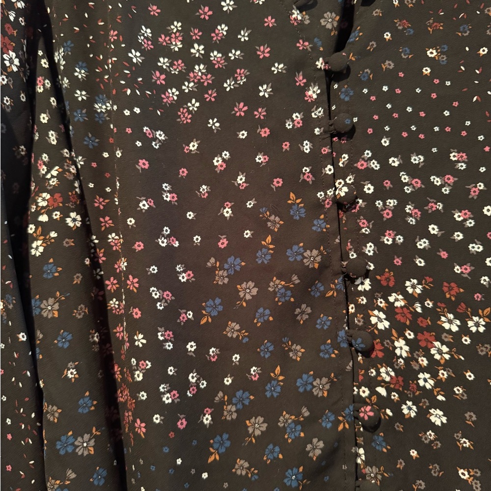 Torrid Georgette Button Front Smocked Collar Blac… - image 4